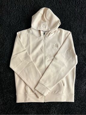 YoungLA Cream Zip Hoodie with Subtle Logo